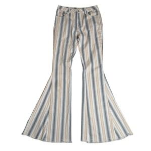 Altar'd State Patterned Extreme Flare Pants Aztec Stripe Rhinestone Pockets Sx M